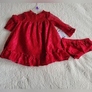New lace baby girl Christmas/ Valentine's day dress set size 12 months